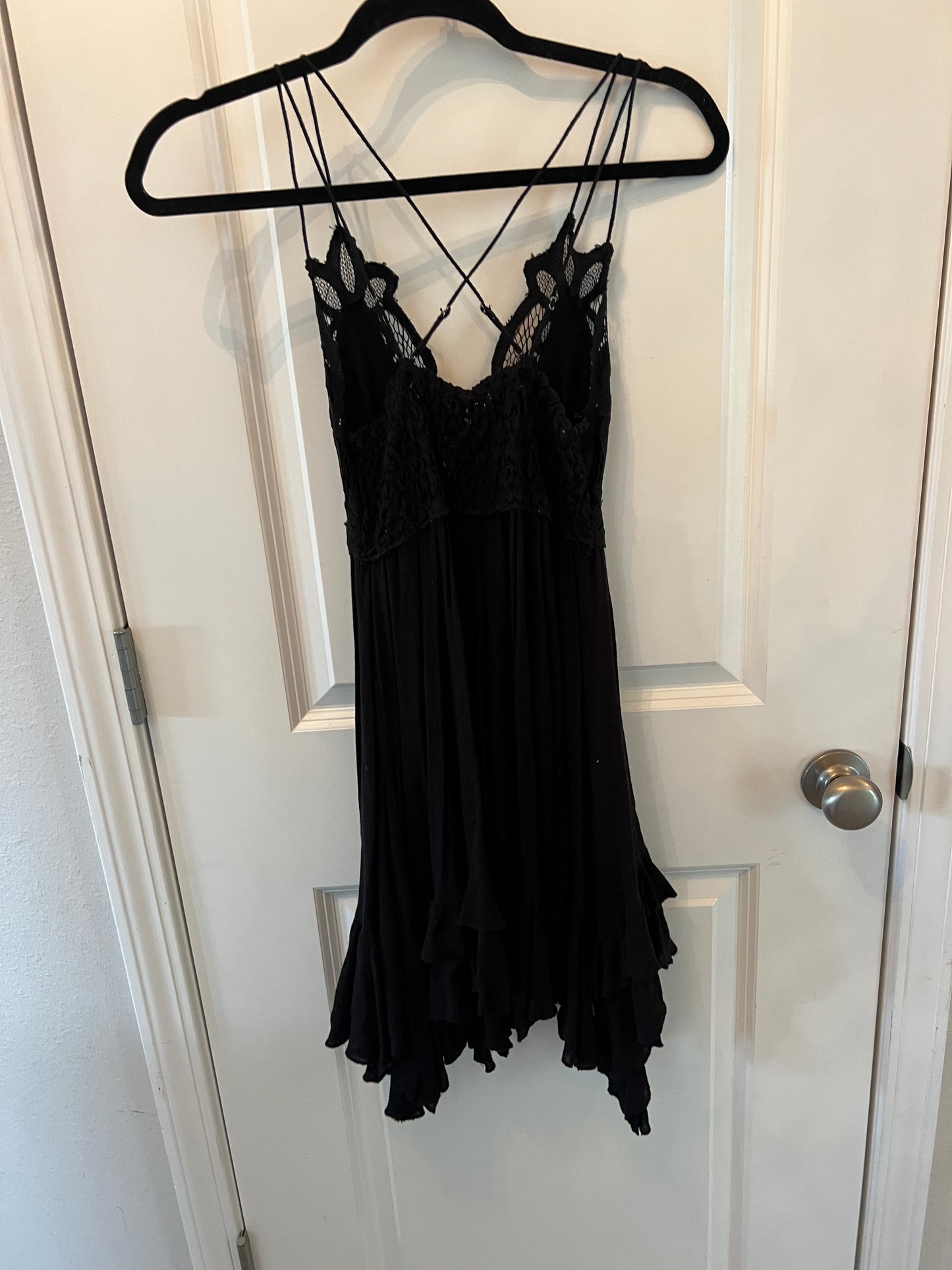 Free People Adella Lace Slip Dress Women's Size XS Black