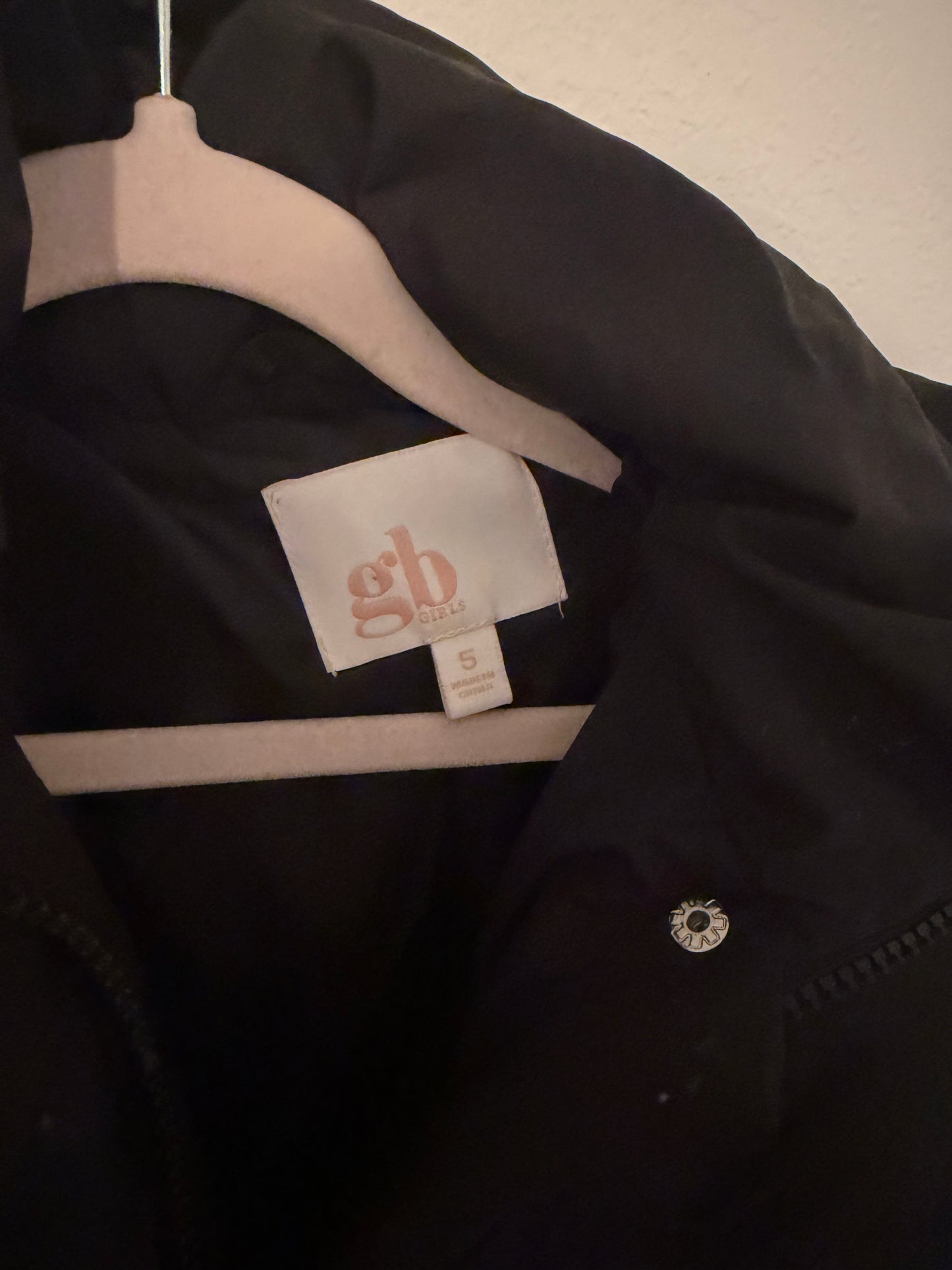 GB Girls Black Puffer Winter Coat Size 5