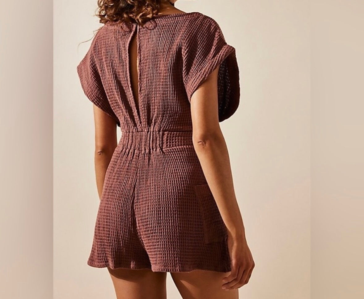 Free People Pull Me In Romper Women’s XS Brown