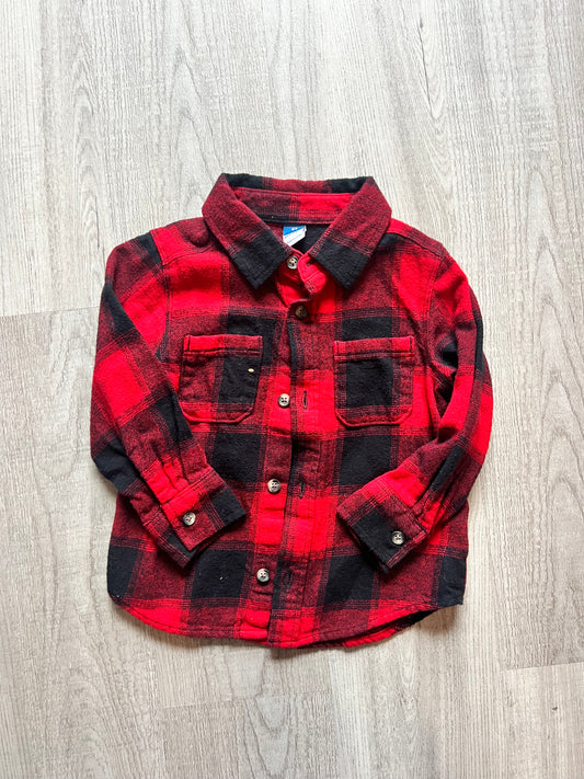 Old Navy Long Sleeve Flannel Toddler Boy’s Size 2T Red