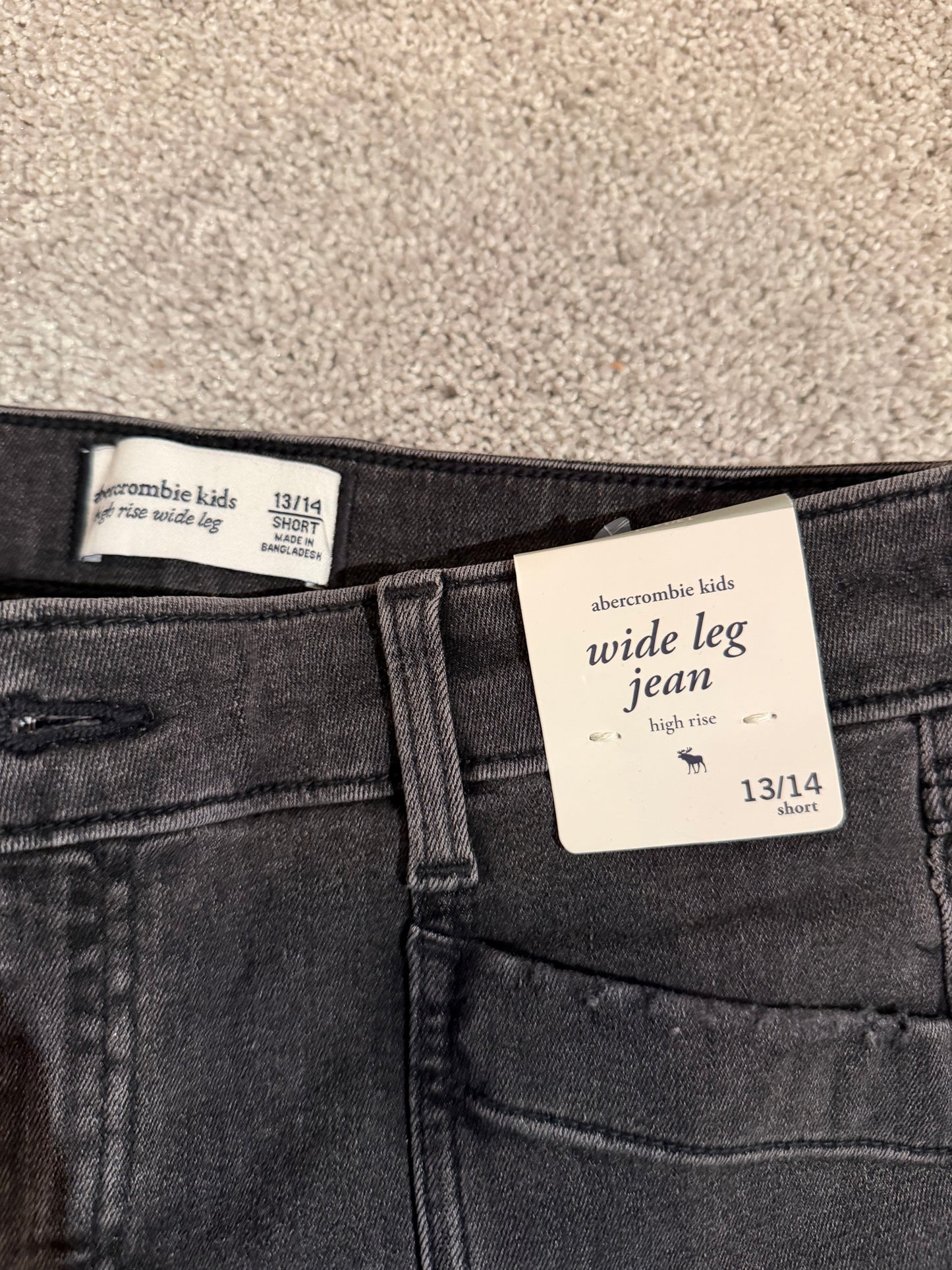 Abercrombie & Fitch Wide Leg Jeans Girl’s Size 13/14 Short NWT