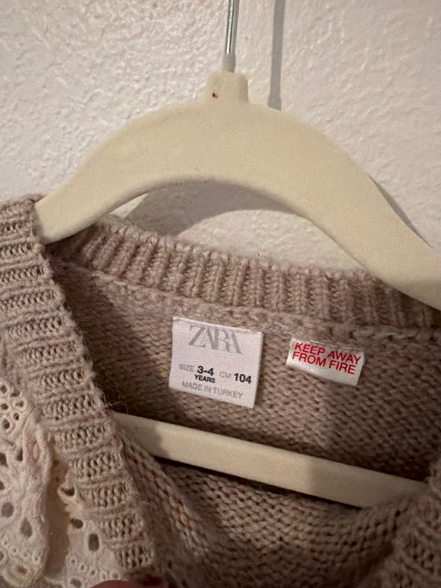 Zara Ruffle Sweater Toddler Size 3-4 Years
