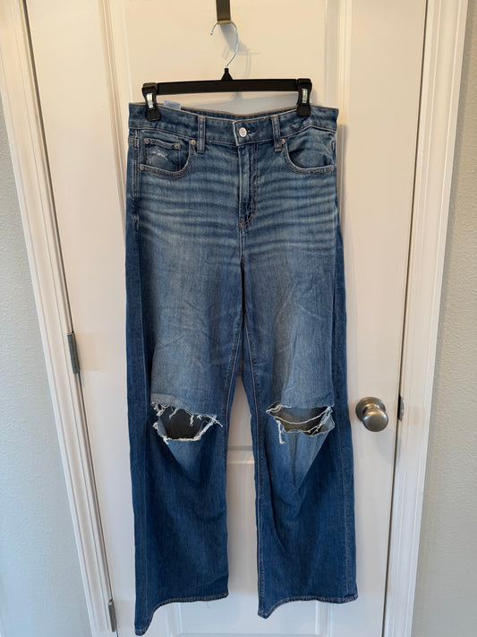 American Eagle Distressed Jeans Women’s 4 Long Mid Wash