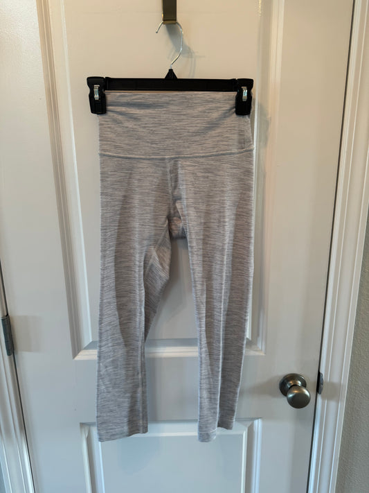 Lululemon Stripe Crop Leggings Women’s Size 4 Gray