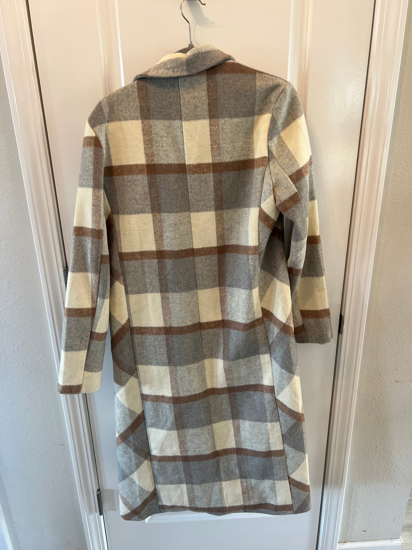 Bohme Plaid Car Coat Women’s Size Small Gray