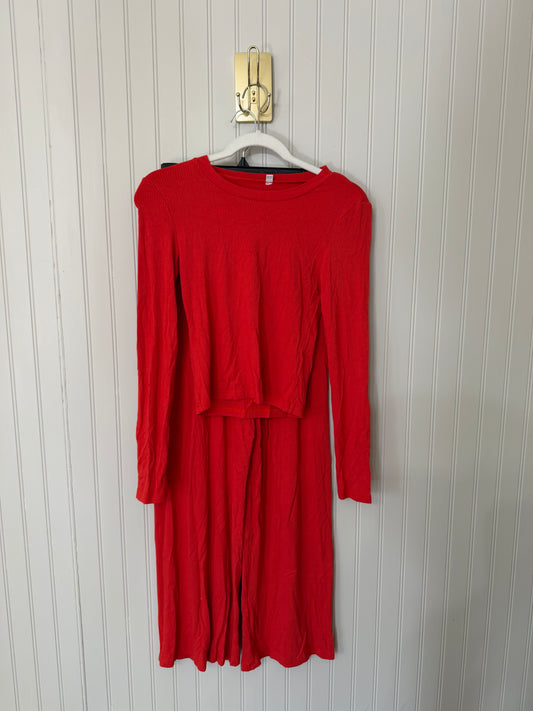 Knit Pajamas Matching Set Women’s Small Red