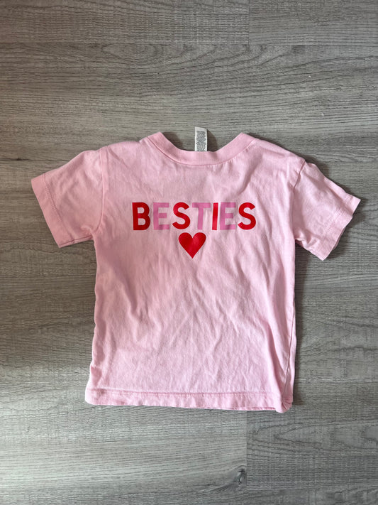 Besties Short Sleeve Tee Toddler Girl Size 2T Pink