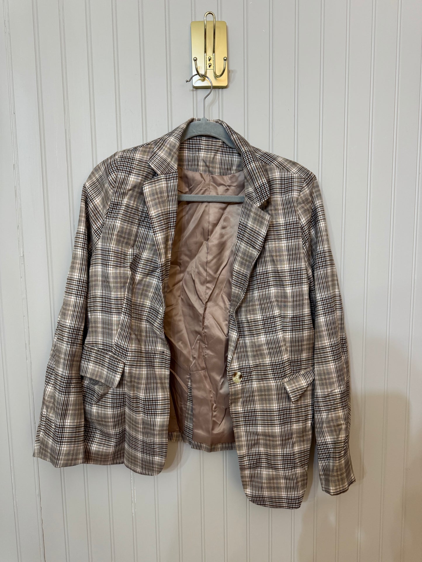 Plaid Blazer Women’s Small Tan