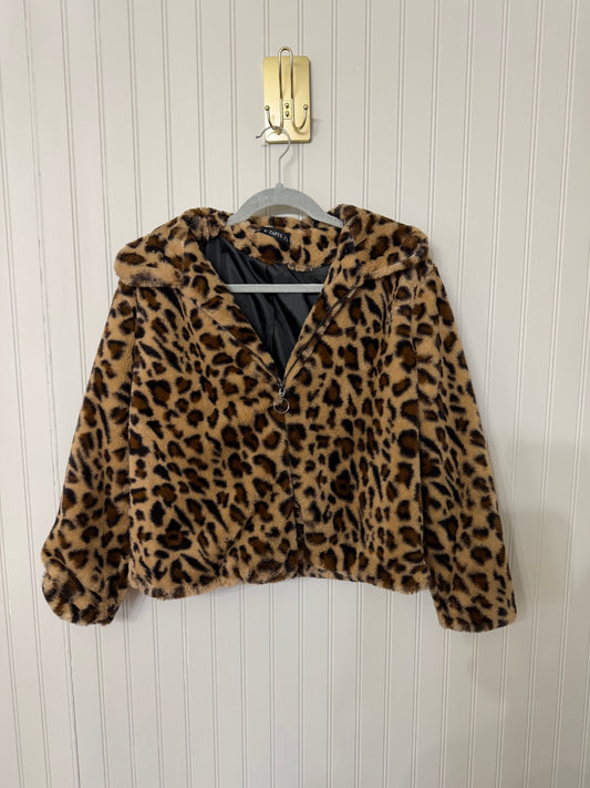Zaful Leopard Faux Fur Coat Women’s Small
