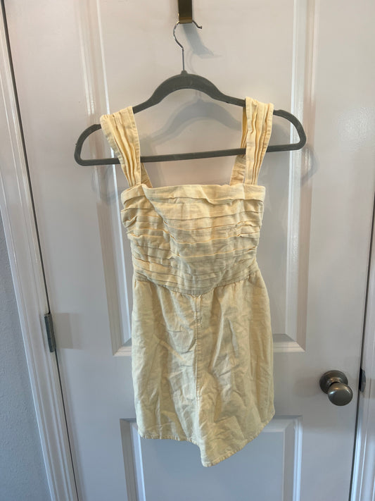 Abercrombie & Fitch Emerson Off the Shoulder Romper Women’s Size XS Petite Pastel Yellow