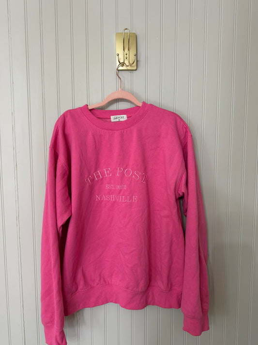 The Post Nashville Embroidered Sweatshirt Women’s Medium Pink