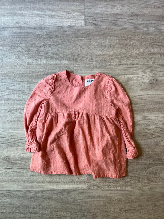 Old Navy Long Sleeve Top Toddler Girl Size 3T Coral