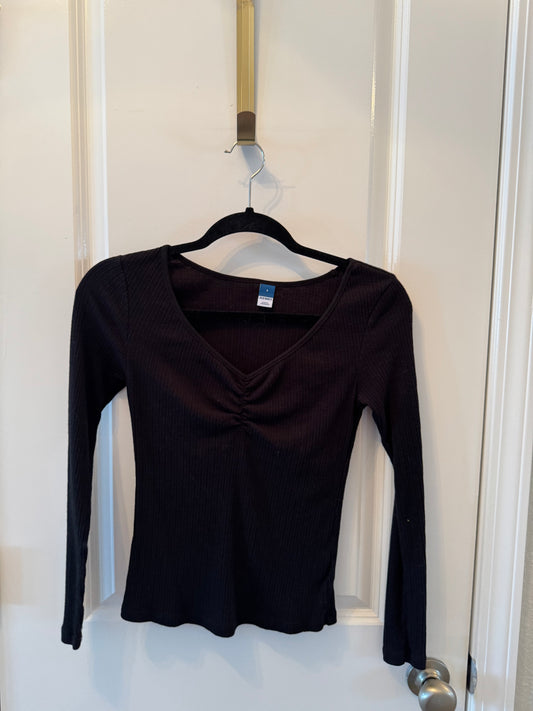 Old Navy Cinch VNeck Top Women’s Size Small Black