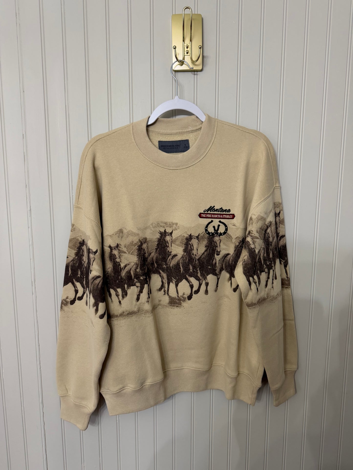 Abercrombie & Fitch Western Graphic Sweatshirt Unisex Size Small NWT