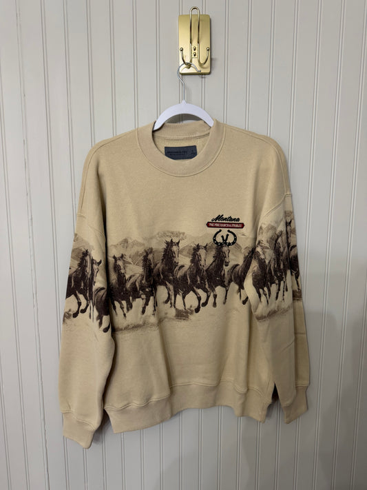 Abercrombie & Fitch Western Graphic Sweatshirt Unisex Size Small NWT