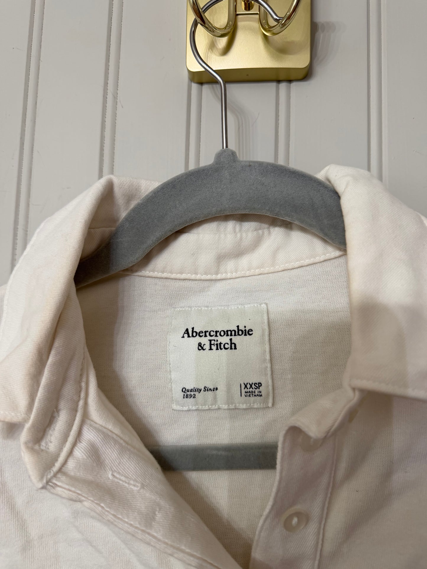 Abercrombie & Fitch Stripe Polo Dress Size XXSP White