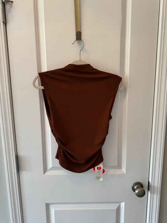 Cider Mock Neck Top Women’s Medium Brown NWT