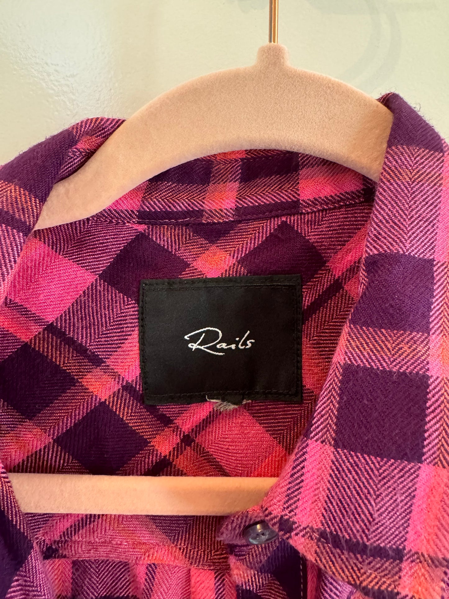 Rails Plaid Flannel Shirt Women’s Size Small Electric Pink