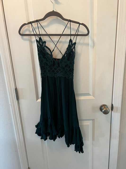 Free People Adella Lace Slip Dress Women’s Size XS Teal