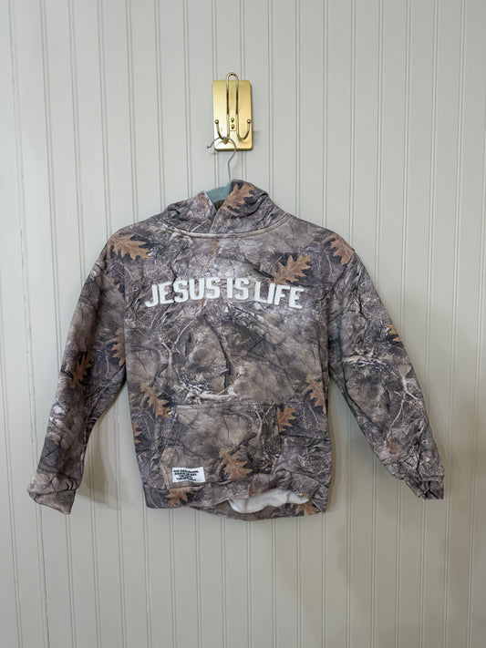 Jesus is Life Camo Hoody Youth Size 10-11 Years