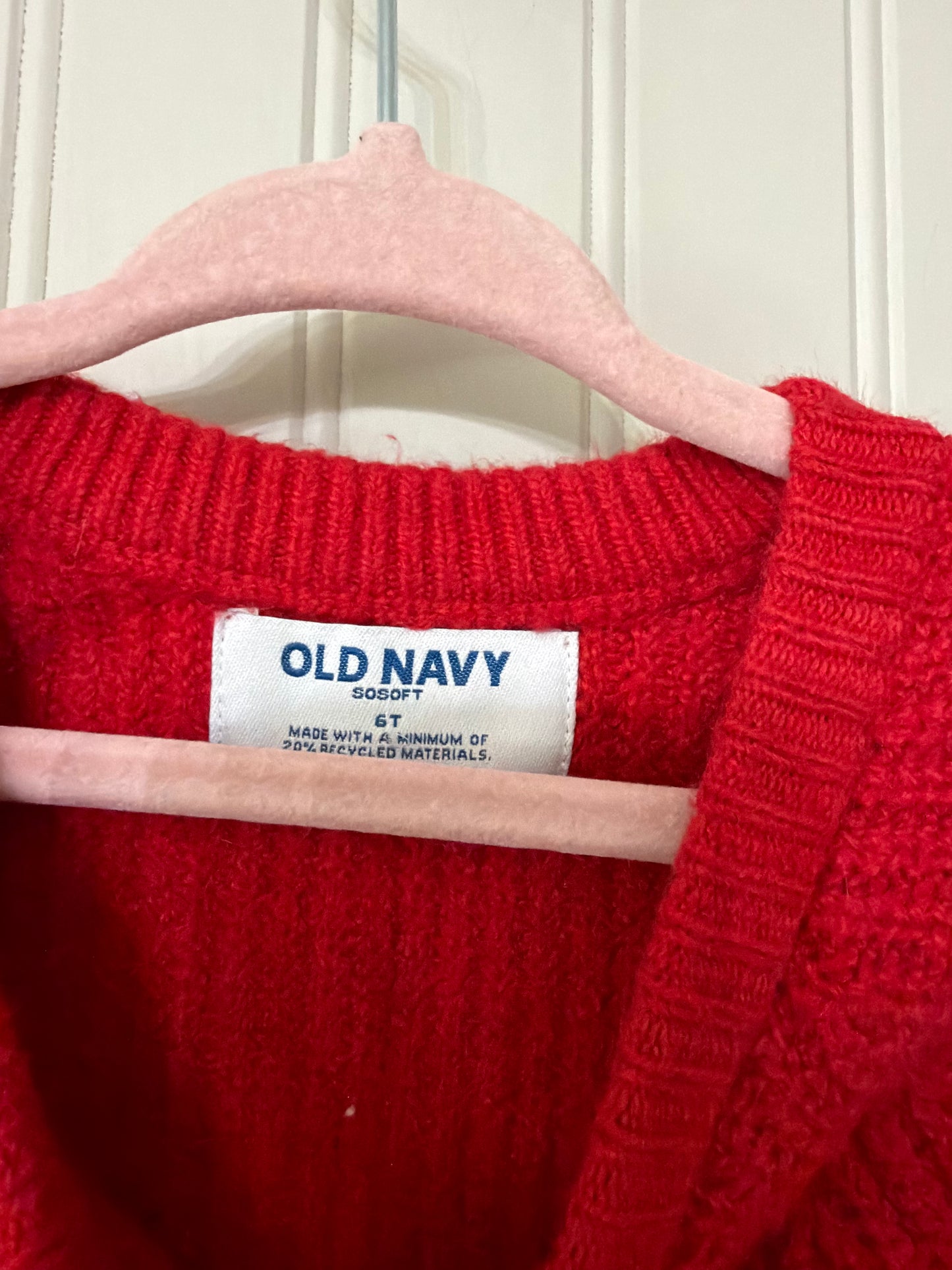 Old Navy Bow Sweater Girl’s Size 6T Red
