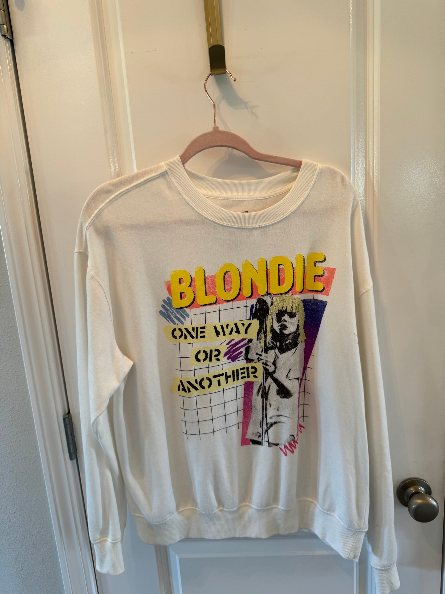 Blondie Graphic Band Sweatshirt Unisex Adult Size XL White