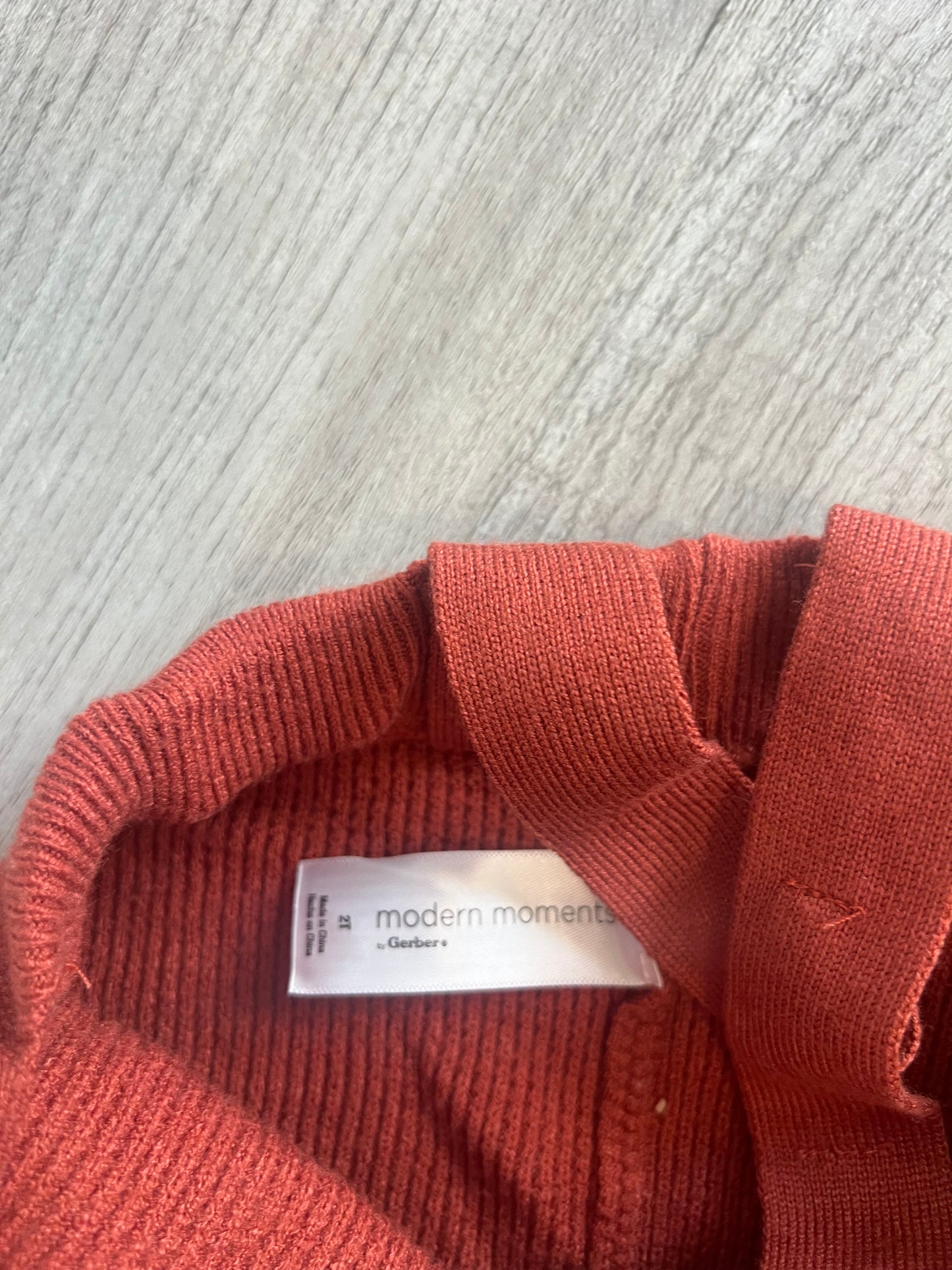 Modern Moments Ribbed Knit Overalls Matching Set Toddler Girl Size 2T Rust