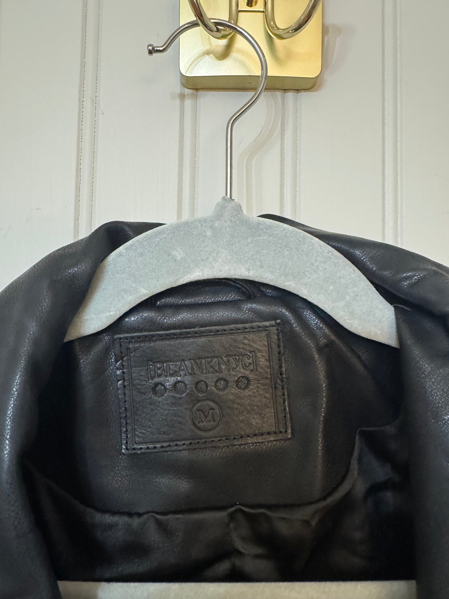 Blank NYC Moto Jacket w Gold Hardware Women’s Medium Black