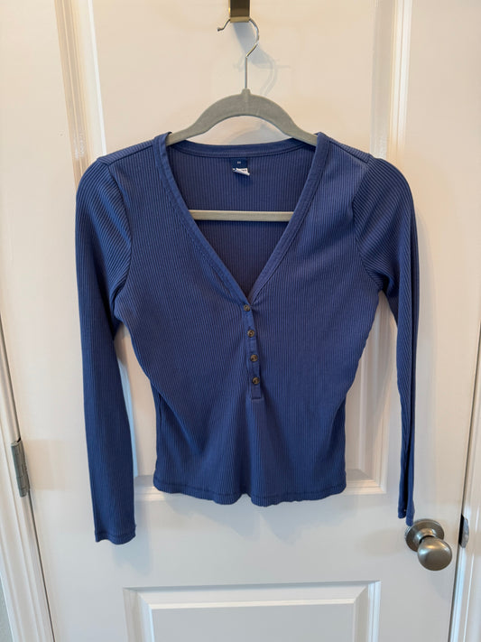 Old Navy Cinch VNeck Top Women’s Size XS Blue