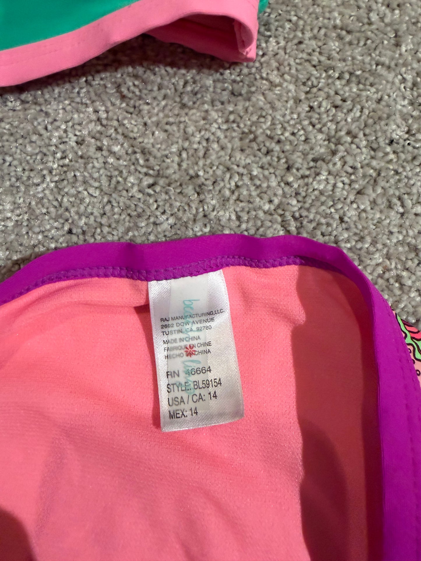 Floral Swimsuit Girl’s Size 14 Pink