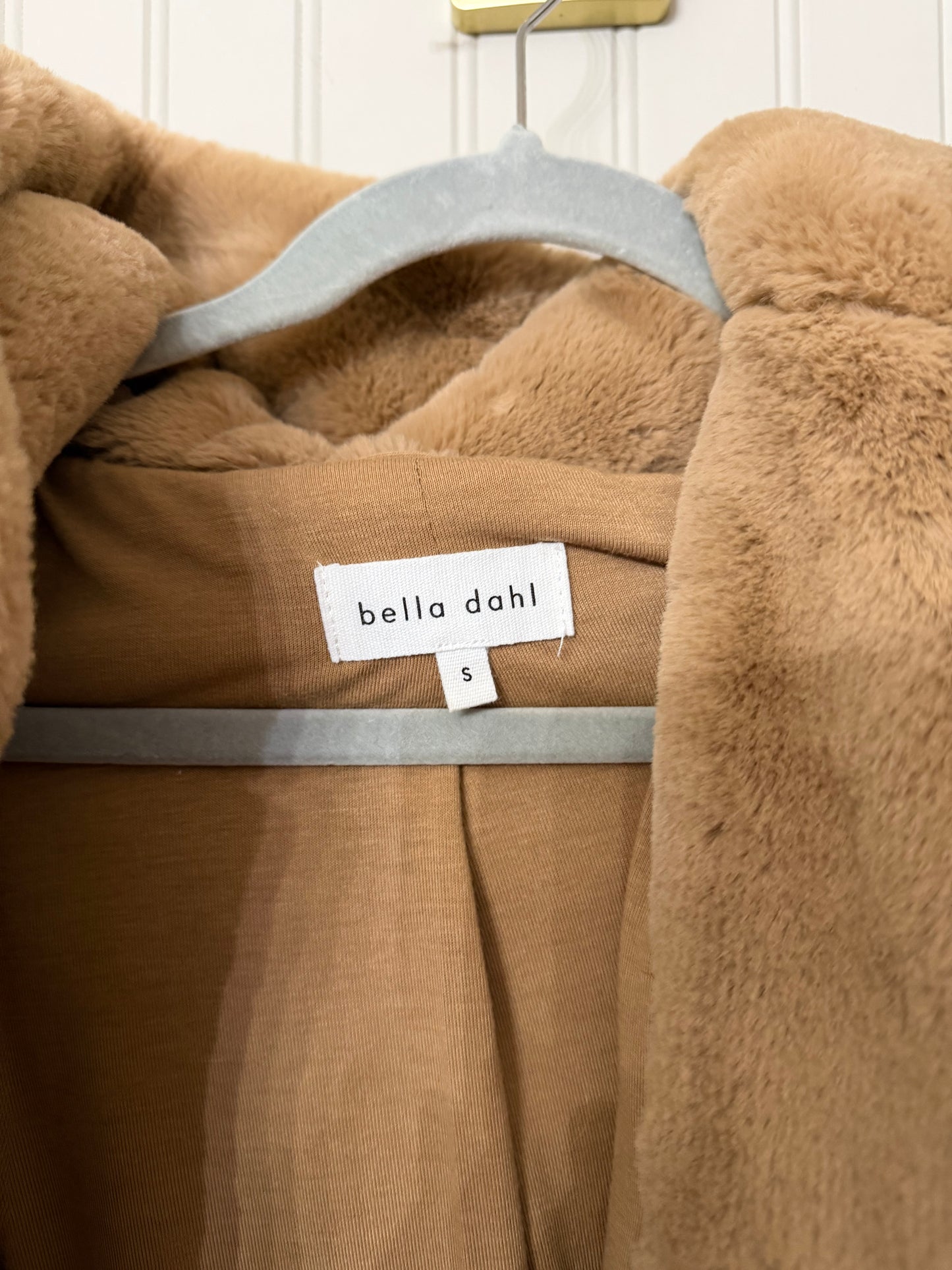 Bella Dahl Faux Fur Hooded Jacket Women’s Small Honey