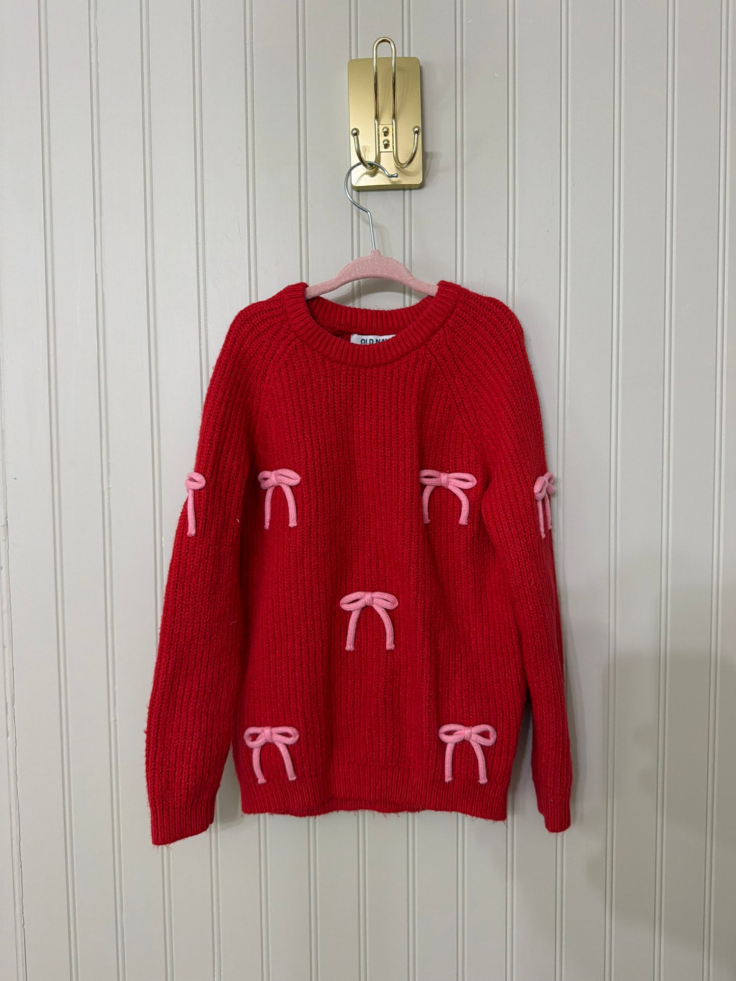 Old Navy Bow Sweater Girl’s Size 6T Red
