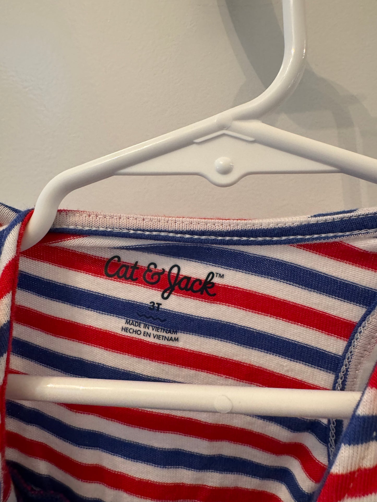 Cat & Jack Americana Star Dress Toddler Girl Size 3T Red White Blue