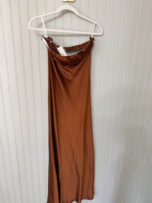 Strapless Satin Dress Women’s Small Brown NWT