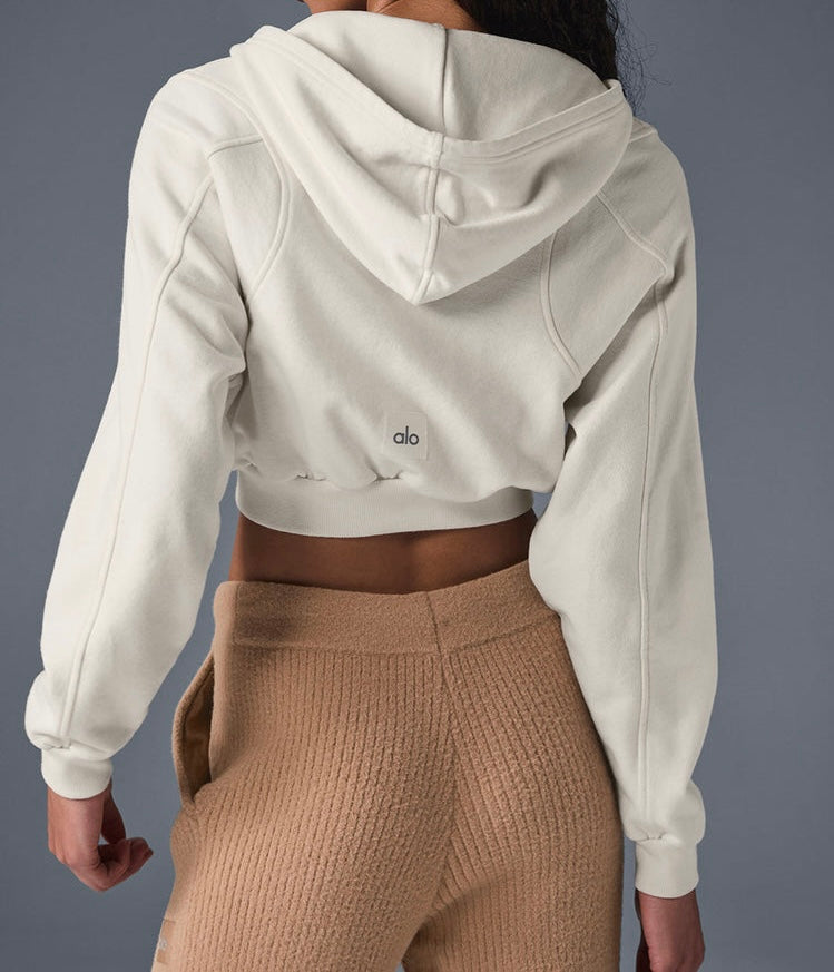 Alo Sweet Escape Zip Up Hoodie Women’s Medium Ivory
