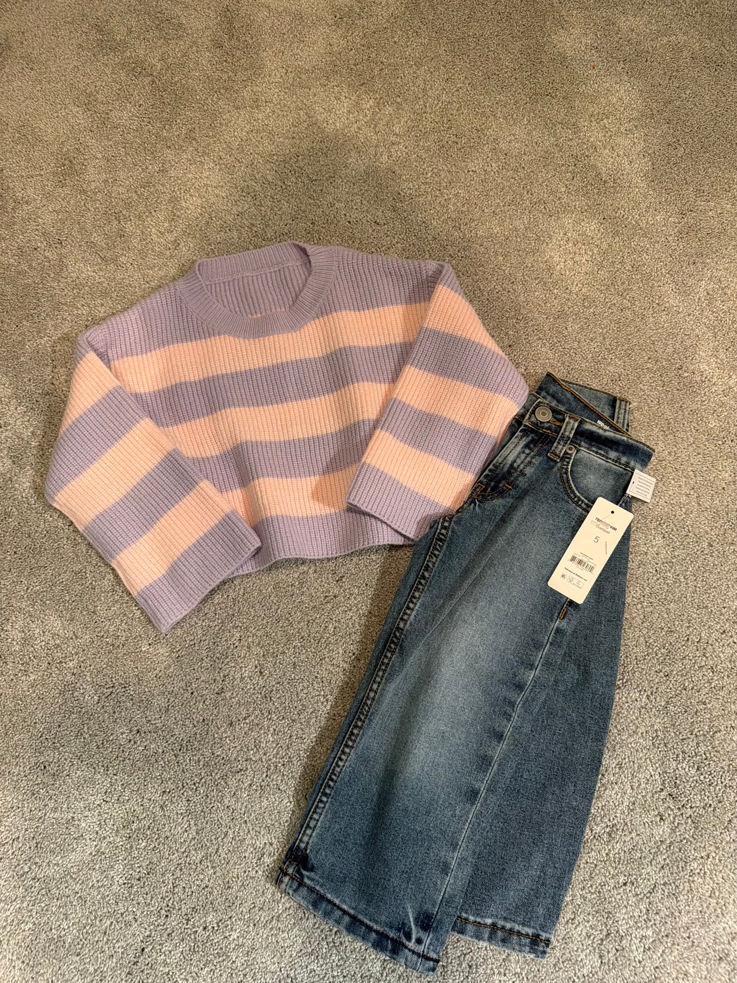 Toddler girl stripe sweater outfit size 5