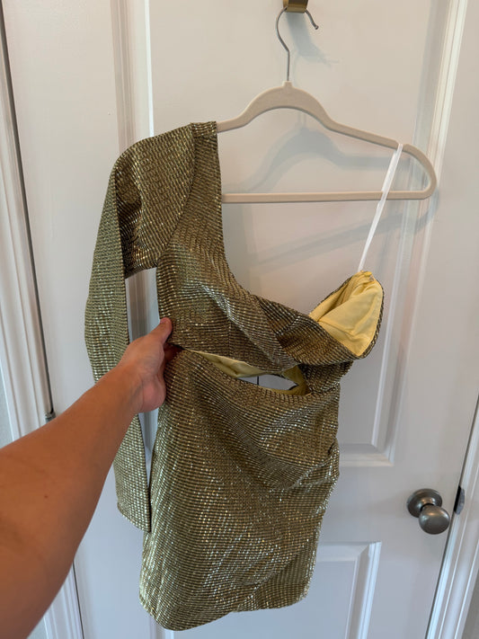 Revolve Superdown Althea Mini Dress Women’s XS NWT Gold