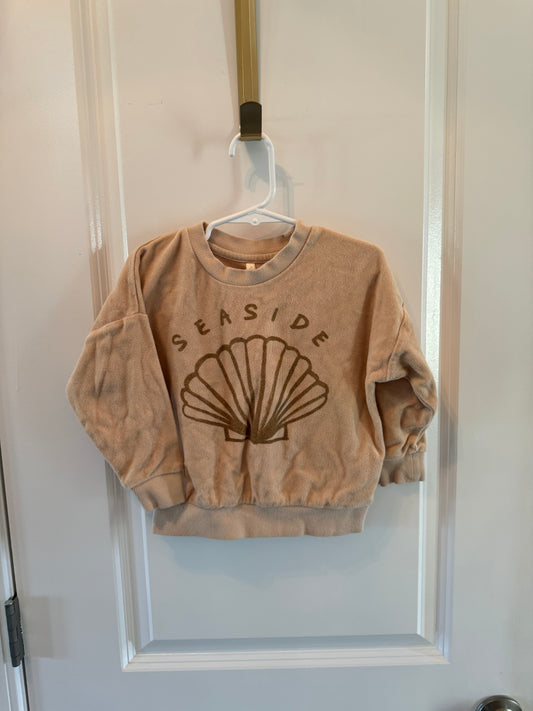 Rylee + Cru Seaside Graphic Sweatshirt Toddler Girl Size 2-3 Years Tan