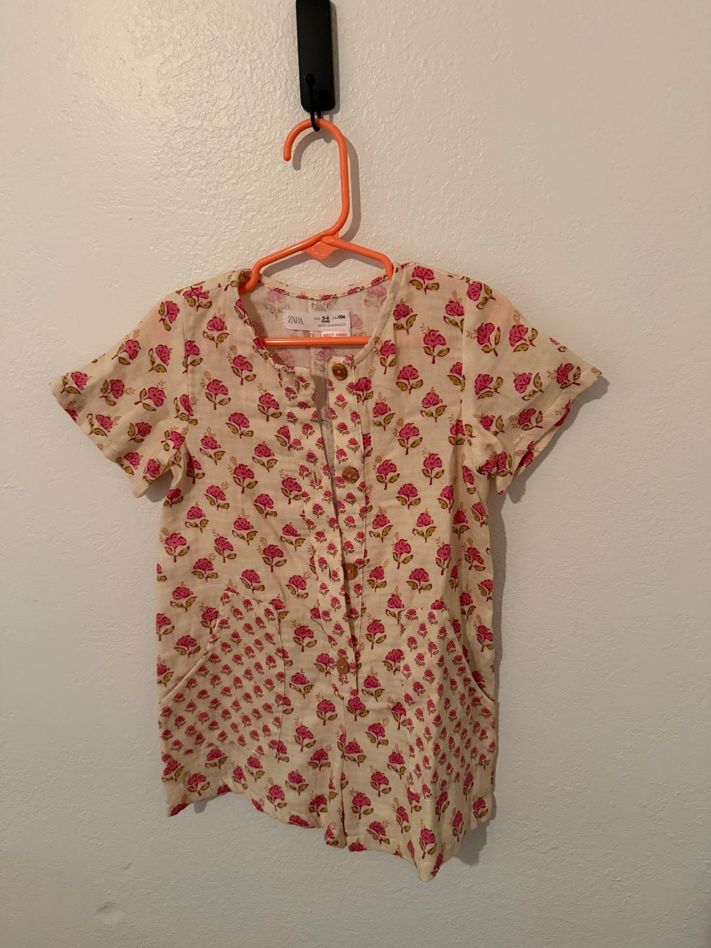 Zara floral romper size 3/4 years