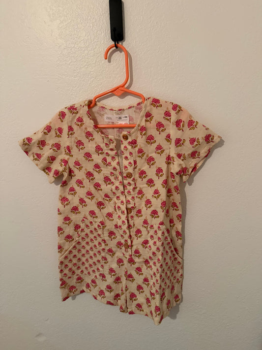 Zara floral romper size 3/4 years