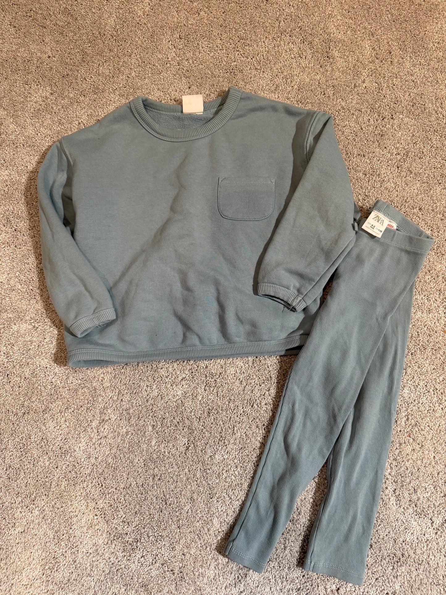 Zara Knit Matching Set Toddler Size 4-5 Years Blue