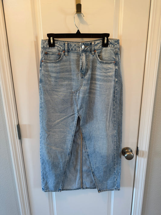 American Eagle Denim Midi Skirt Women’s 4 Light Wash