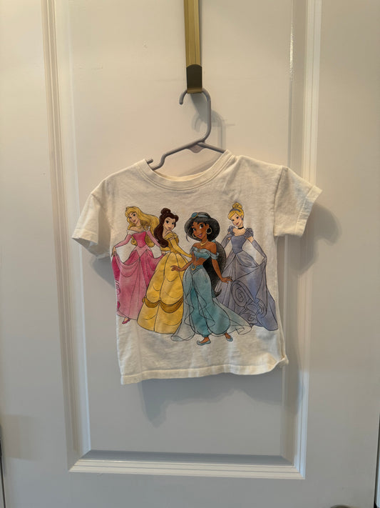 Disney Princess Graphic Tee Toddler Girl Size 3T White