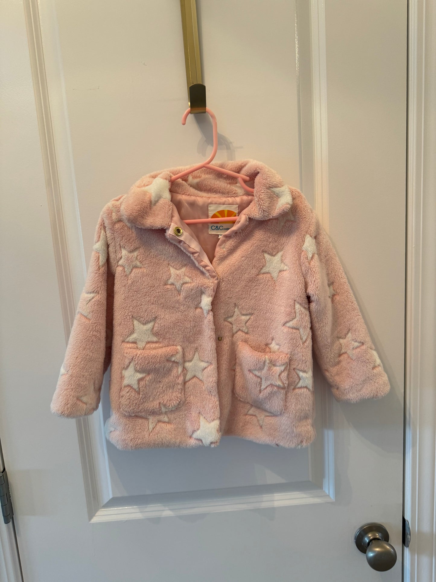 C&C Pink Star Coat Size 24 months