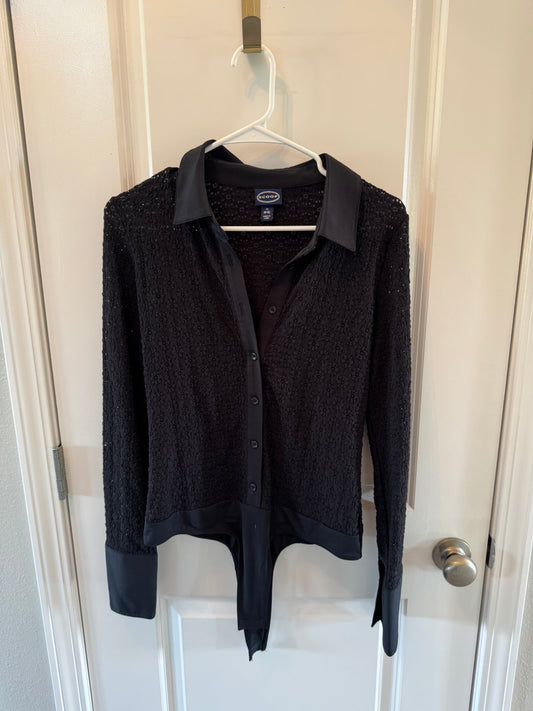 Daisy Knit Bodysuit Women’s Medium Black