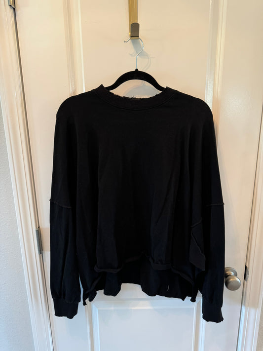 Mod Ref Distressed Crewneck Sweatshirt Women’s Size Medium Black