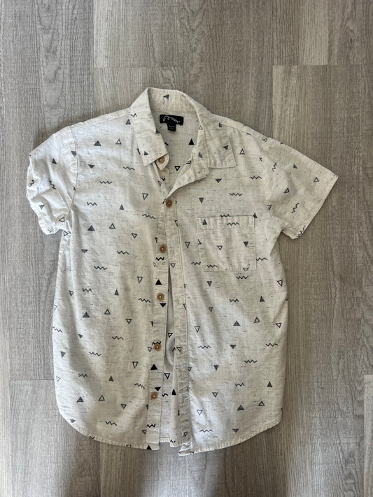 Art Class Printed Button Front Shirt Youth Boys Size 8/10 Years Gray