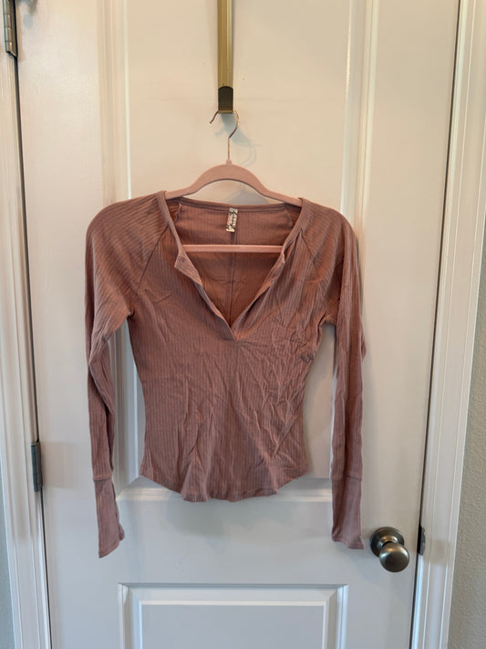Free People Henley Top Women’s Small Toffee