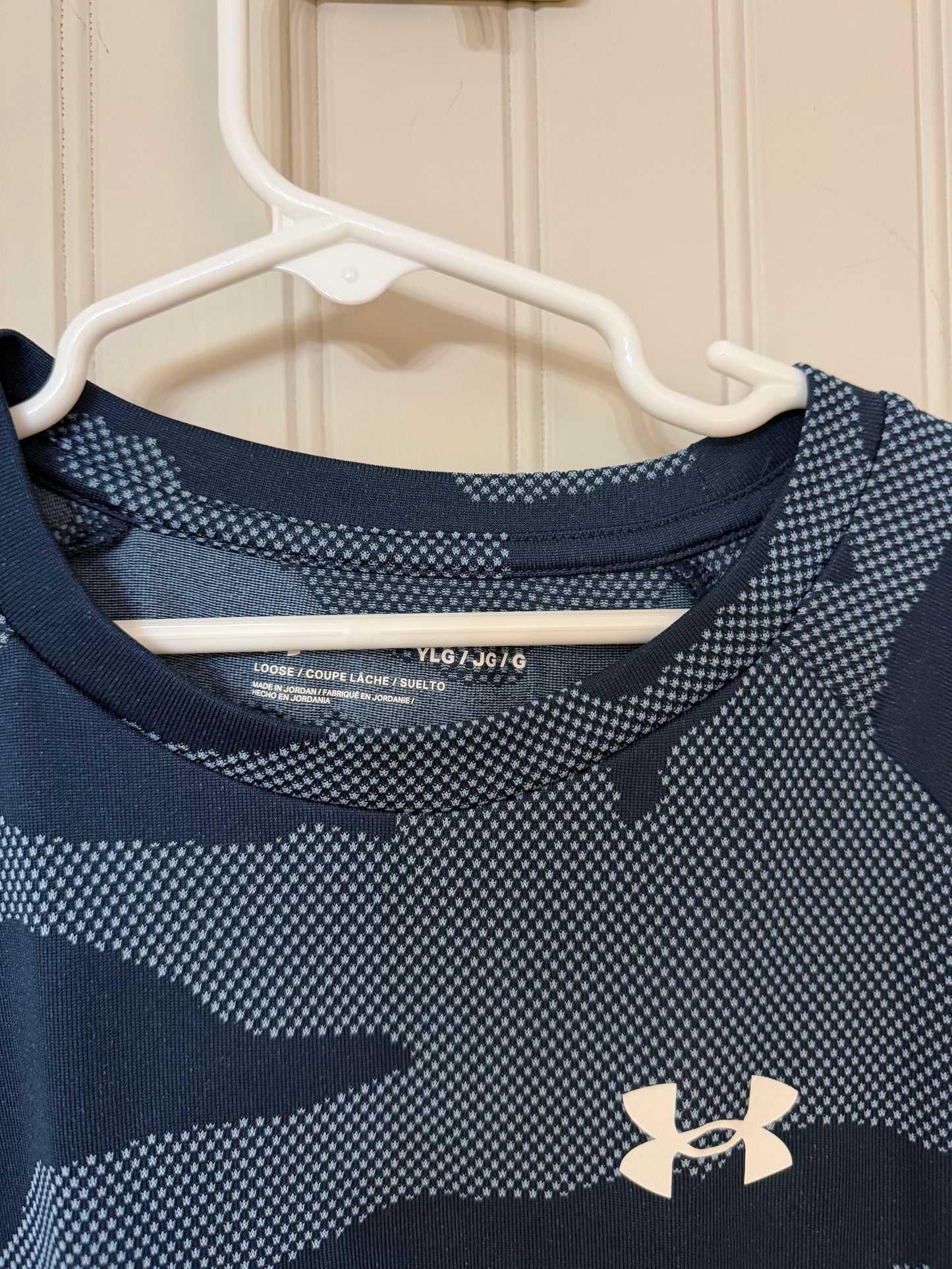 Under Armour Velocity Jacquard Tee Youth Size Large Navy