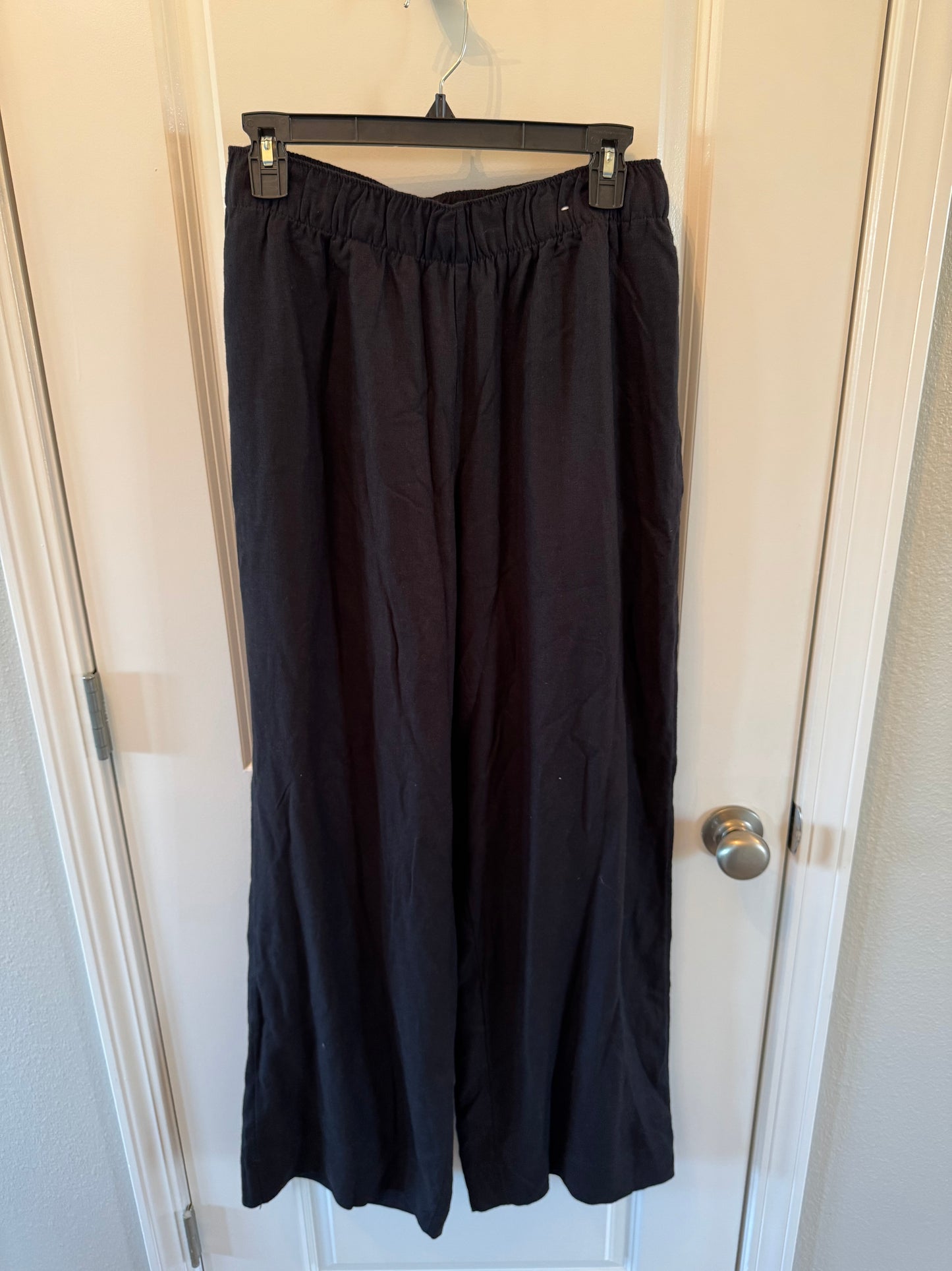 Abercrombie & Fitch Linen Wide Leg Pants Women’s Medium Long Black NWT